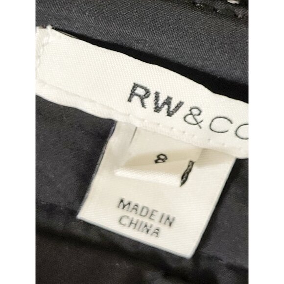 RW and Co black floral embroidered faux leather mini skirt. Size 8 - Picture 4 of 5